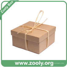 Caja de regalo de cartón de papel Kraft marrón natural con tapa